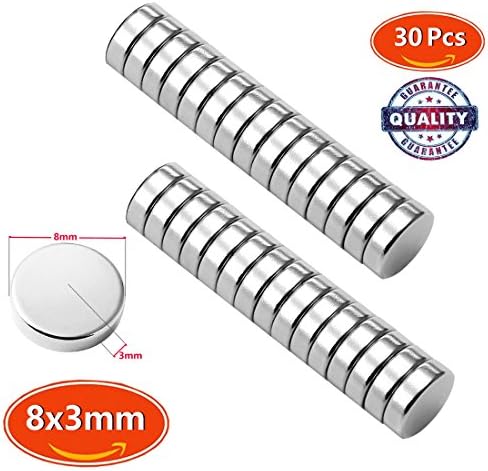 Premium Pack 30 Brushed Nickel Magnetic Push Pins, Bonus Magnet - Fridge Magnets, Office Magnets, Dry Erase Board Magnets, Refrigerator Magnets, Whiteboard, Map, Magnetic Pins, Pawn Style