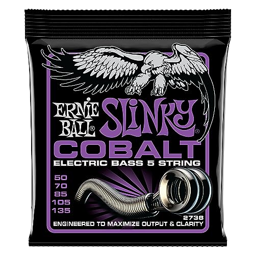 Ernie Ball Power Slinky Cobalt 5-String Electric Bass Strings 50-135 Gauge