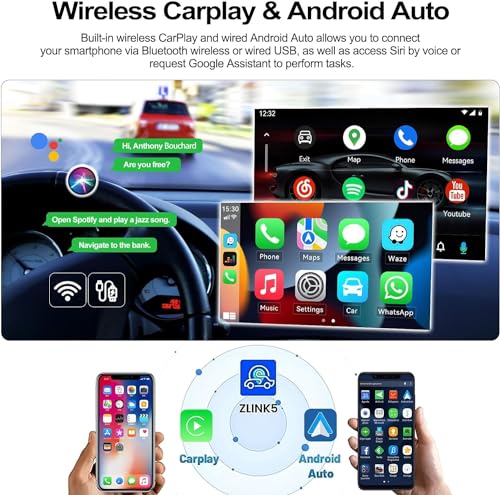 CAMECHO 2+64G 9 Inch Android 13 Car Radio for Suzuki Splash Ritz Opel Agila 2004-2014 with GPS WIFI FM, Wireless Carplay HD Radio with Bluetooth Android Car RDS with Rear Camera