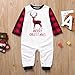 Elk Family Matching Christmas Pajamas Set,Crytech Fawn Deer Plaid Print Infant Baby Romper Women Men Parent Children Top and Lounge Pant for Xmas Sleepwear Pj Outfit Clothes (3-6 Months, Newborn)thumb 2