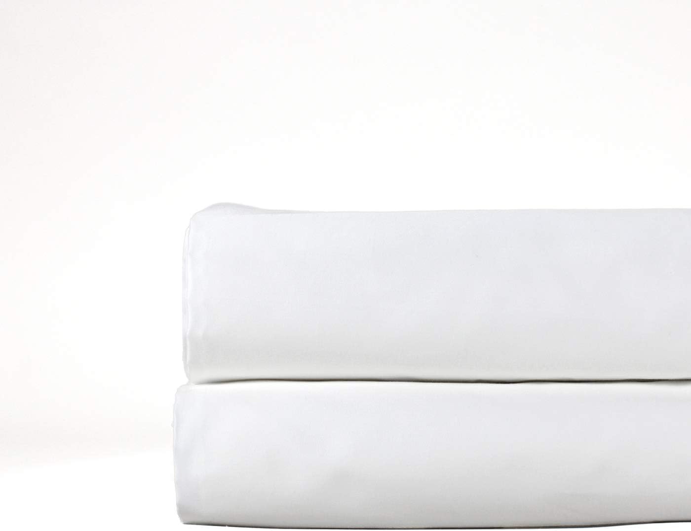 THOMAS LEE 500 Thread-Count Percale, US-Grown Pima Cotton, Classic White, Fitted Bed Sheet - Pure White King Fitted Sheet for Bed
