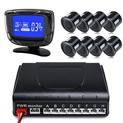 Car Reverse Sensor, LESHP Auto Car LED Parking Sensor with 8 Sensors Reverse Backup Parking Radar Alert Parking Sensors LED Display for All Cars.