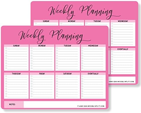 WEEKLY PLANNER Memo Pads (PP: 2 Pk. PINK Weekly Planner Mouse Pads)