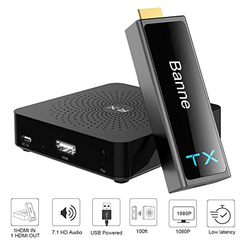Wireless HDMI Transmitter and Receiver，Banne HDMI Wireless Extender for 100ft 1080p 3D Video/Audio Streaming from Laptop,PC,Netflix,PS4,Xbox 1,Pro Camera to HDTV, Projector,Monitor - Thumbnail 7