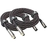 PRORECK 2-Pack Gold Plated Male to Female XLR Microphone Cable 10 Feet Red+Red