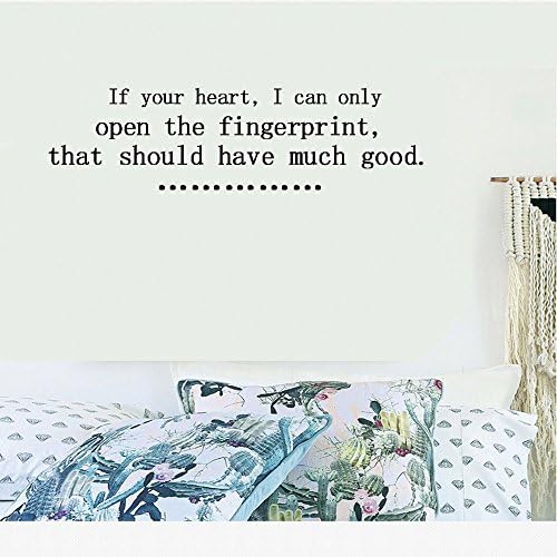 If your heart, I can only open the fingerprint, that should have much good. Vinyl Wall Art Inspirational Quotes and Saying Home decor Decal Sticker Size: 15'' X 40''