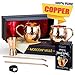 Magnificent Moscow Mule Copper Mugs: Make Any Drink Taste Much Better! 100% Pure Copper Set Including 2 Cups, 2 Straws, Recipe Book, Cleaning Instructions & Cleaning Cloth. For Cold Drinks & Cocktails
