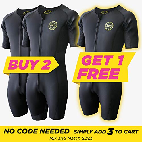 Sauna Suit With Revolutionary Workout Comfort-Fit Technology - Gender Specific Sweat Suits for Men & Women for Trimmer Waist, Hips, Thighs, Arms - Custom Fit Neoprene Weight Loss Body Shaper