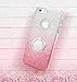 Silverback for iPhone 5S Case, iPhone 5S / 5 Case, Girls Bling Glitter Sparkle Cute Case with 360 Rotating Ring Stand, Soft TPU Outer Cover + Hard PC Inner Skin for Apple iPhone 5S 5 -Ombra Pink