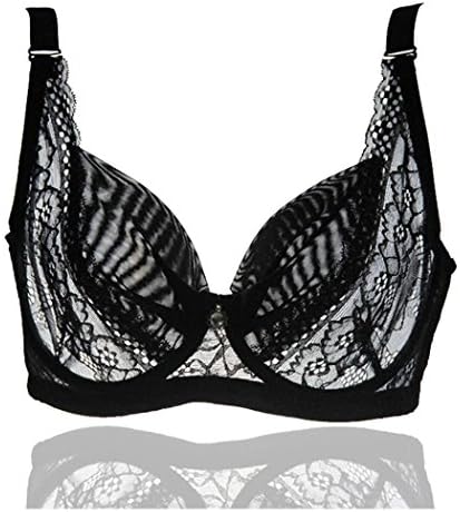 New Lace Sexy Underwear Women Push Up Deep V Bras size 34 36 38 40 42 44 A B C D Color:Black Band Size:44 Cup Size:C