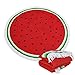 Large Round Picnic Mat Beach Blanket with Tassels Ultra Soft Super Water Absorbent Multi-Purpose Towel 59 inch Across Multifunctional Purposes Blanket, Wash Machine Easy wash (016 Watermelon)