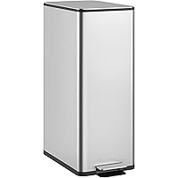 HOMCOM 5.3 Gallon/20 L Garbage Can, Fingerprint-Proof Stainless Steel Kitchen Trash Can with Soft-Close Lid and Foot Pedal, S