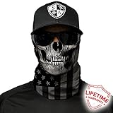 SA Company Face Shield Micro Fiber Protect Wind, dirtbugs. Worn as Balaclava, Neck Gaiter & Head Band Hunting, Fishing, Boatint Lovers. - Blackout American Flag Skullg, Cycling, Paintball, Sal