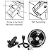 TN TONNY Clip-on Fan, AC 110V 6 Inch Adjustable Clip Table Fan with 2 Speeds Wind, Personal Cooling Fan with 6 Foot Cord and Plastic Safety Grill, Black