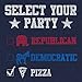 Tee Luv Vote Pizza Party T-Shirt - Political Pizza Graphic Shirt (Large) Navy Blue