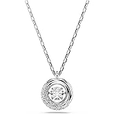 Swarovski Dextera pendant, Round cut, White, Rhodium plated