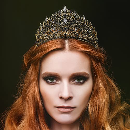 AW BRIDAL Queen Crown for Wedding Gothic Crown Crystal Bridal Crown for