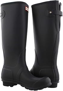 hunter women's original back adjustable rain boots black