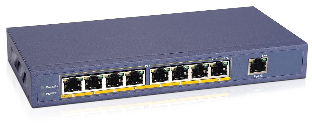 BW 8-Port Desktop 10/100M Network PoE Switch(15.4W/port)(IP Camera Power Solution)