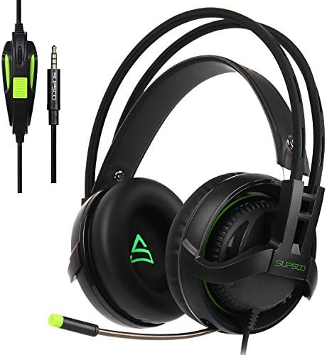 [2017 Newly Updated ] Supsoo SU810 Multi-Platform Gaming Headset With Mic 3.5MM Jack IN-LINE Volume Control Over-ear Gaming Headphones For New Xbox One/PC/Mac/PS4/Smartphones(black) …