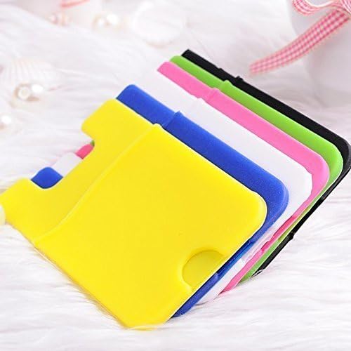 Choize Silicone Id Card/ Credit Card Holder Back Adhesive Sticker for Iphone 5 4 4s for Samsung S3 S4 S5 (White)