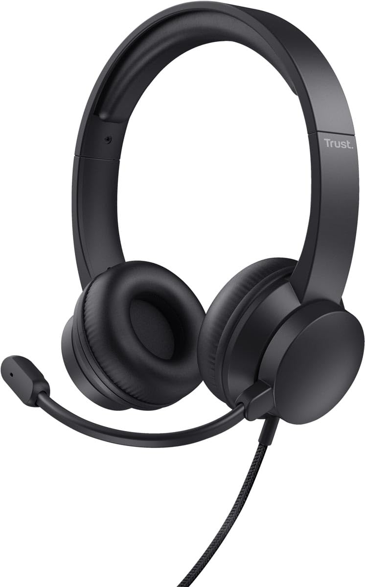 Trust HS-200 Headset with Microphone Adjustable USB 2.0 Cable Length 1.80 Metres Black