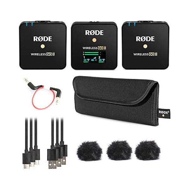 Rode Wireless GO II 2-Kanal Mikrofon-Funksystem + SC15 Anschlusskabel USB-C auf Light-ning + keepdrum Mikrofasertuch – Bild 3
