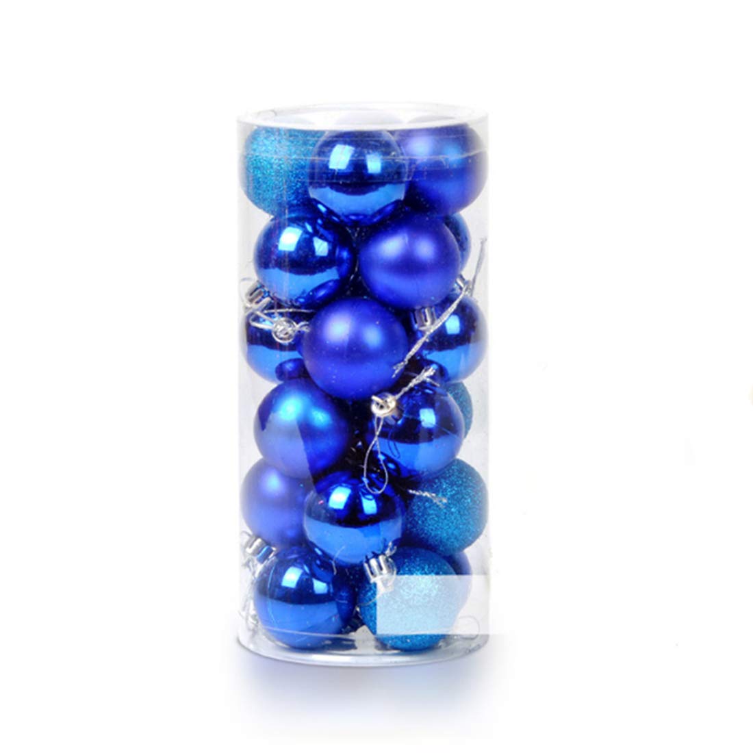 Ectkuee 24pcs Christmas Tree Baubles Red Balls Onaments Shatterproof Decorations by Art Beauty,Wedding Decoration (60mm-Blue) — image 1