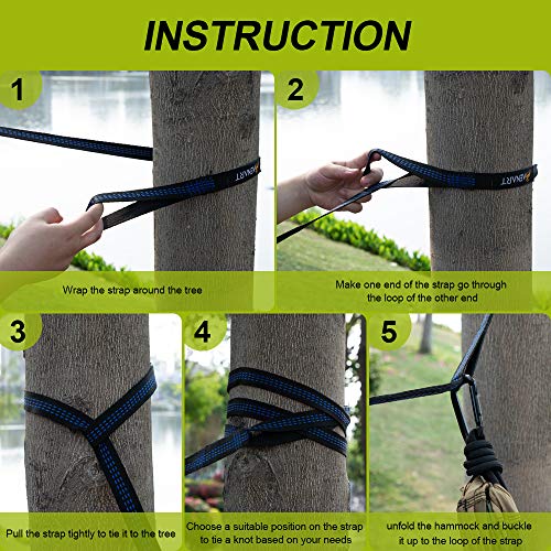 Camping Hammock with Mosquito Net, Lightweight Nylon Double Hammock, Portable Parachute Hammock for Backpacking, Travel, Beach, Backyard, Hiking - 2 Carabiners and Tree Straps(Green,78''W x 118''L)