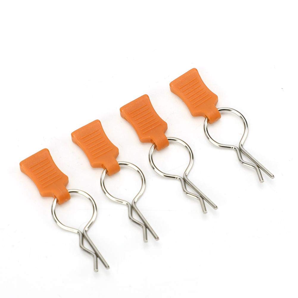 Dilwe RC Body Shell Clip + Mounting Bracket Set, Secure Shell Pin, Aluminum Alloy Accessories Auto Parts Suitable for 1/5 1/8(Orange)