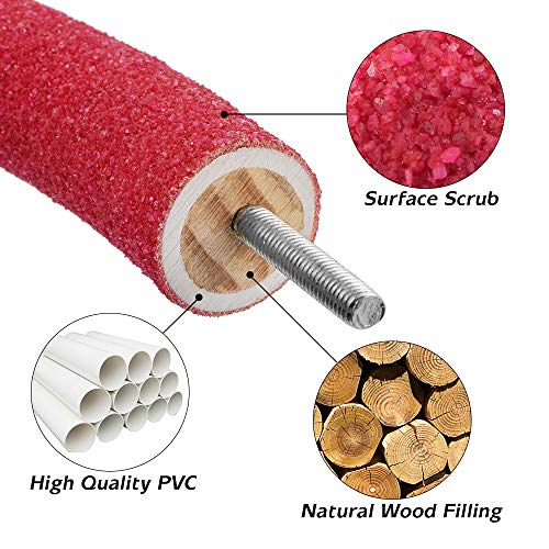 Urijk Parrot Perch Bird Cage Stand Toy, Parrot Rough Pumice Perch to Trim Nails & Beak, Safe Non-Toxic Quartz Sand Parrot Nail Perch for Parakeet Conure Cockatiel Small Bird Cage Accessories
