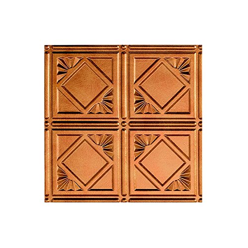 Fasade - 2ft x 4ft Traditional 4 Antique Bronze Glue Up Ceiling Tile/Ceiling Panel - Fast and Easy Installation (48" Trim)