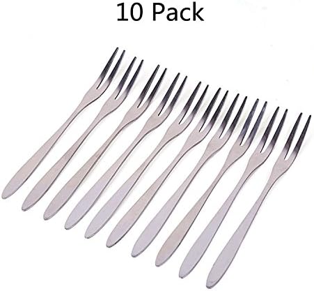 Fruit Forks – 10 Pieces Stainless Steel Escargot Cocktail Forks, Bistro Style Forks Great Oyster Forks, Mussel Forks, Tasting Forks, Mussel Forks, Dessert Cake Forks Set Mini Cake Forks