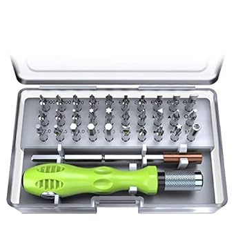 Farraige 32 in 1 Mini Screwdriver Bits Set with Magnetic Flexible Extension Rod for Home Appliance; Laptop; Mobile; Computer Repairing Preparations (Green)