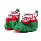 Itaar Baby Boots Toddler Infant Christmas Elf Crib Shoes Winter Snow Booties Soft Warm