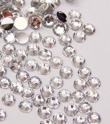 Beading Station 500-Piece Flat Back Brilliant 14-Cut Round Rhinestones, 5mm, Clear