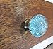 Aqua Blue Bubbles Glass Decorative Dresser Drawer, Kitchen Cabinet or Door Knob Pull