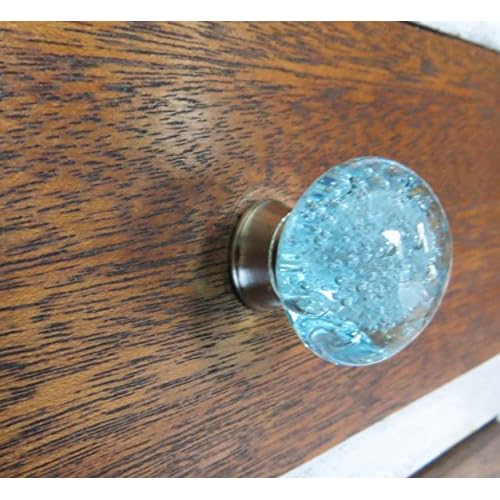 80 Off Aqua Blue Bubbles Glass Decorative Dresser Drawer Kitchen