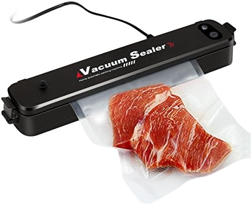 Mini Vacuum Sealer Foodsaver ,Hommays Vacuum Sealer Machine Light Weight with Starter Kits,utomatic Vacuum Air Sealing System For Food Preservation with 15pcs Vacuum Storage Bags (Black)