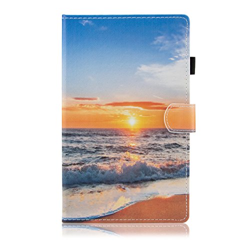 UUcovers Kindle Fire HD 8 Case,Slim Folio Stand Case with Auto Wake/Sleep&[Pen Slot] Smart Cover for Amazon Kindle Fire HD 8 7th Gen 2017 Release & 6th Gen Release 2016 with Free Stylus,Sunrise