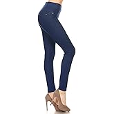 Leggings Depot Women's Cotton Blend Stretch Pull-on Jeggings Casual Pants with Pockets (Available in Plus Size)