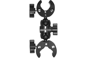 25mm Ballhead Double for Head Clamp Kit Motorcycle Double C for Head Clip Action Camera Bracket Motorcycle Double C Head Clip