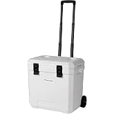 Naturehike Pro 38 QT Wheeled Cooler, 6-Side PU Insulation Ice Chest 153-Hour Ice Retention, Rolling Hard Cooler Holds 45 Cans, 220 lb Seat, All-Terrain Wheels for Camping &amp; Beach