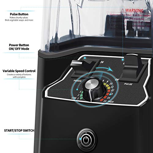 WantJoin Professional Commercial Blender With Shield Quiet Sound
