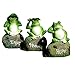 CoolPlus Frog Garden Decor Statue, Outdoor Lawn Ornaments and Figurines, Yard Decorations Art, Perfect for Patio Balcony Flower Stand Rack Indoor Desk. A Set of 3, [Original Design & Genuine Products]