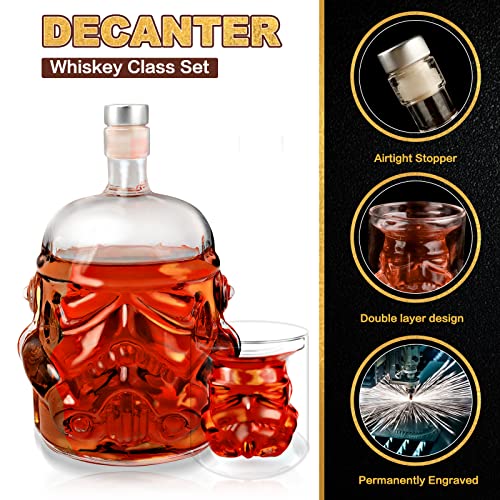 Whiskey Decanter Set With 2 Glasses For Liquor, Scotch, Bourbon, Vodka
