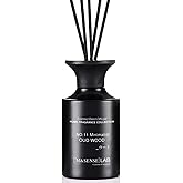M&SENSE Reed Diffuser Set, 10.14 fl oz Large Reed Diffuser, Oud Wood Scented with Natural Essential Oils, Long Lasting with 7 Sticks, Non-Toxic Home Fragrance Reed Diffuser for Bedroom, Bathroom