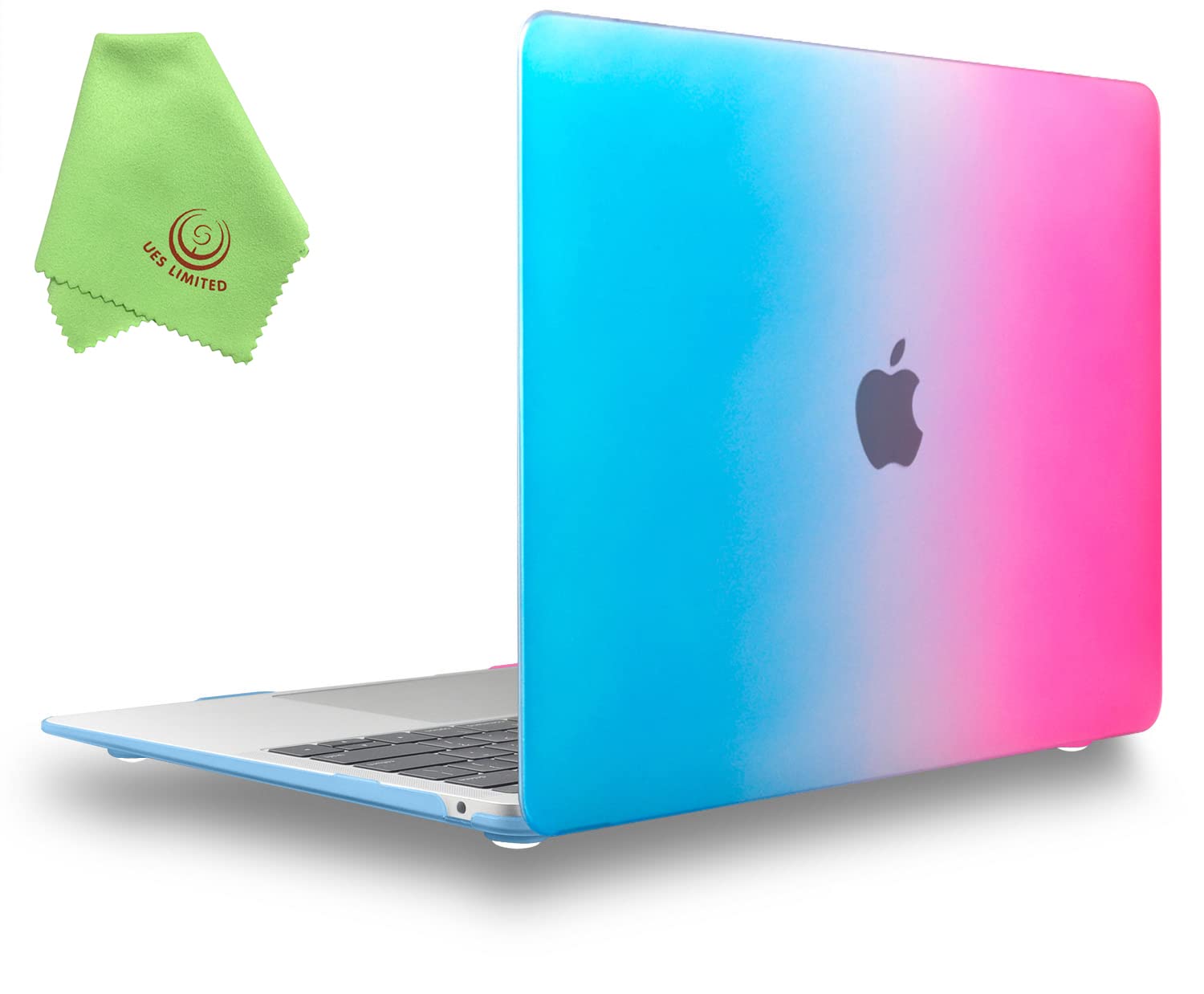 UESWILL Compatible with MacBook Air 13 inch Case 2021 2020 2019 2018 Model A2337 (M1) A2179 A1932, with Retina Display Touch ID, Matte Protective Hard Shell Case Cover, Rainbow