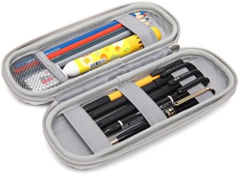 Small Size Hard Protective Plastic Carrying Case/Bag/Pouch/Holder for Executive Fountain Pen,Ballpoint Pen,Stylus Touch Pen(Small, Silver)