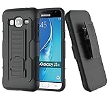 CASEPLAY Samsung Galaxy J3 / J3 V / Galaxy Amp Prime / Express Prime Dual Layer Heavy Duty Full-body Rugged Holster Armor Case cover [Belt Swivel Clip][Kickstand] (Black)